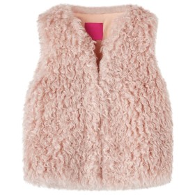 Gilet da Bambina in Pelliccia Sintetica Rosa Chiaro 140