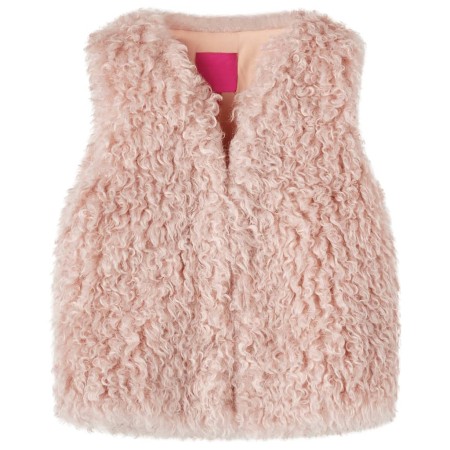 Gilet da Bambina in Pelliccia Sintetica Rosa Chiaro 140