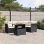 Set Divani da Giardino 5 pz con Cuscini in Polyrattan Nero