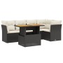 Set Divani da Giardino 5 pz con Cuscini in Polyrattan Nero