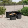 Set Divani da Giardino 5 pz con Cuscini in Polyrattan Nero