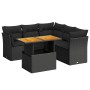 Set Divani da Giardino 5 pz con Cuscini in Polyrattan Nero