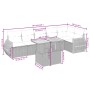 Set Divani da Giardino 7 pz con Cuscini Grigio in Polyrattan