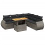 Set Divani da Giardino 7 pz con Cuscini Grigio in Polyrattan