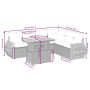 Set Divani da Giardino 7 pz con Cuscini Grigio in Polyrattan