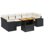 Set Divani da Giardino con Cuscini 8 pz Nero in Polyrattan