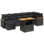 Set Divani da Giardino con Cuscini 8 pz Nero in Polyrattan