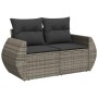 Set Divano da Giardino 10 pz con Cuscini Grigio in Polyrattan