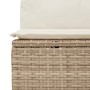 Set Divano da Giardino 3 pz con Cuscini Beige in Polyrattan