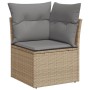 Set Divano da Giardino 13 pz con Cuscini Beige in Polyrattan