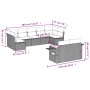 Set Divani da Giardino 9 pz con Cuscini Nero in Polyrattan