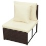 Set Divani da Giardino 8 pz con Cuscini in Polyrattan Marrone