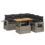 Set Divano da Giardino 6 pz con Cuscini Grigio in Polyrattan