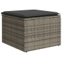 Set Divani da Giardino 11 pz con Cuscini in Polyrattan Grigio