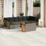 Set Divani da Giardino 13 pz con Cuscini Grigio in Polyrattan