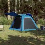 Tenda Campeggio 4 Persone Blu Rilascio Rapido Impermeabile