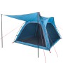 Tenda Campeggio 4 Persone Blu Rilascio Rapido Impermeabile