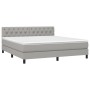 Giroletto a Molle con Materasso Grigio Chiaro160x200 cm Tessuto