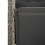 Set da Pranzo da Giardino 9 pz con Cuscini in Polyrattan Grigio