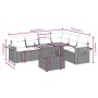 Set Divani da Giardino con Cuscini 7pz Nero Polyrattan