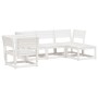 Set Salotto da Giardino 5 pz Bianco in Legno Massello di Pino