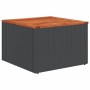 Set Divani da Giardino con Cuscini 7pz Nero Polyrattan