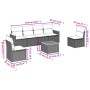 Set Divani da Giardino con Cuscini 7pz Nero Polyrattan