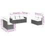 Set Divani da Giardino 7 pz con Cuscini Grigio in Polyrattan