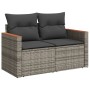 Set Divano da Giardino 8 pz con Cuscini Grigio in Polyrattan