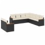 Set Divani da Giardino 9 pz con Cuscini Nero in Polyrattan