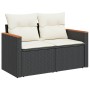 Set Divani da Giardino 9 pz con Cuscini Nero in Polyrattan