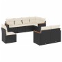 Set Divani da Giardino con Cuscini 8 pz Nero in Polyrattan