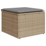 Set Divano da Giardino 10 pz con Cuscini Beige Misto Polyrattan