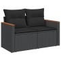 Set Divani da Giardino 13pz con Cuscini Nero in Polyrattan