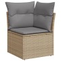 Set Divano da Giardino 8 pz con Cuscini Beige Misto Polyrattan