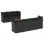 Set Divani da Giardino con Cuscini 8 pz Nero in Polyrattan