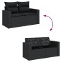 Set Divani da Giardino 13pz con Cuscini Nero in Polyrattan