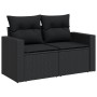 Set Divani da Giardino 10pz con Cuscini in Polyrattan Nero