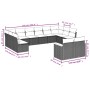 Set Divani da Giardino 7 pz con Cuscini Grigio in Polyrattan