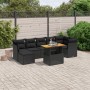 Set Divani da Giardino con Cuscini 8 pz Nero in Polyrattan