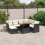 Set Divani da Giardino con Cuscini 8 pz Nero in Polyrattan