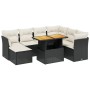 Set Divani da Giardino con Cuscini 8 pz Nero in Polyrattan