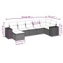Set Divani da Giardino con Cuscini 7pz Nero Polyrattan