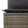 Set Divani da Giardino 3 pz con Cuscini Grigio in Polyrattan