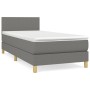Giroletto a Molle con Materasso Grigio Scuro 100x200 cm Tessuto