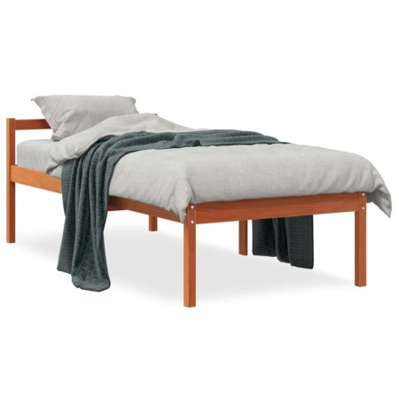 Letto per Anziani Marrone Cera 90x190 cm Legno Massello di Pino