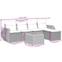 Set Divano da Giardino 6 pz con Cuscini Grigio in Polyrattan