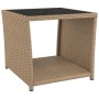 Set da Pranzo da Giardino 3 pz con Cuscini Beige in Polyrattan