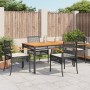 Set da Pranzo da Giardino 5 pz Nero con Cuscini in Polyrattan