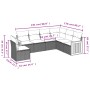 Set Divano da Giardino 6 pz con Cuscini Grigio in Polyrattan
